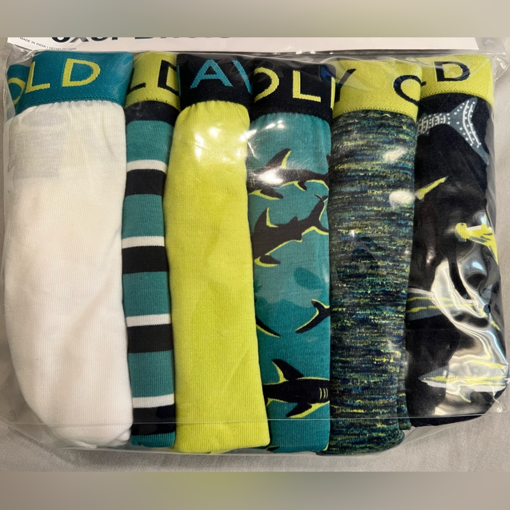 Old Navy Boys Boxer Briefs Shark Blue 6 Pack Of Underwear NWT